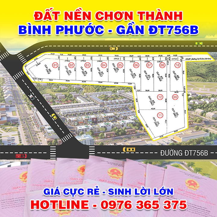 Chính chủ ngộp bán nhanh đất Chơn Thành, Gần ngay đường Tỉnh Lộ ĐT756B, Sổ hồng, Giá đầu tư
